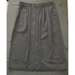 Vintage Forecaster Skirt Womens 14 Black Pleated Wool Blend Pockets Workwear